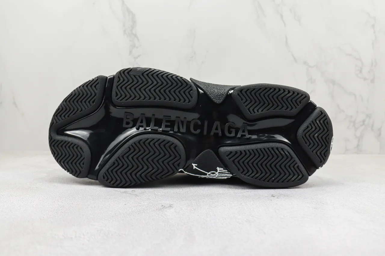 Balenciaga Track أسود أبيض نعل oversized خطوط فنية أحذية chunky 8