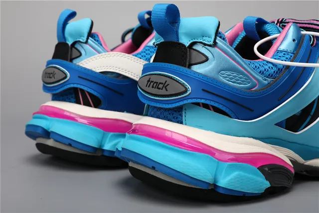 Balenciaga Track Sneaker azul real cian rosa zapatillas con suela gruesa 2