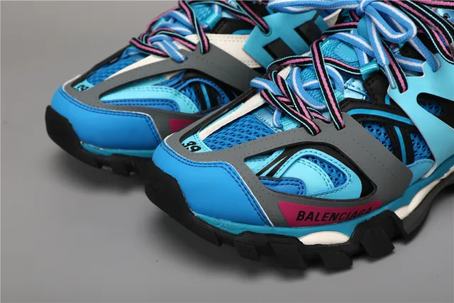 Balenciaga Track Sneaker azul real cian rosa zapatillas con suela gruesa 4