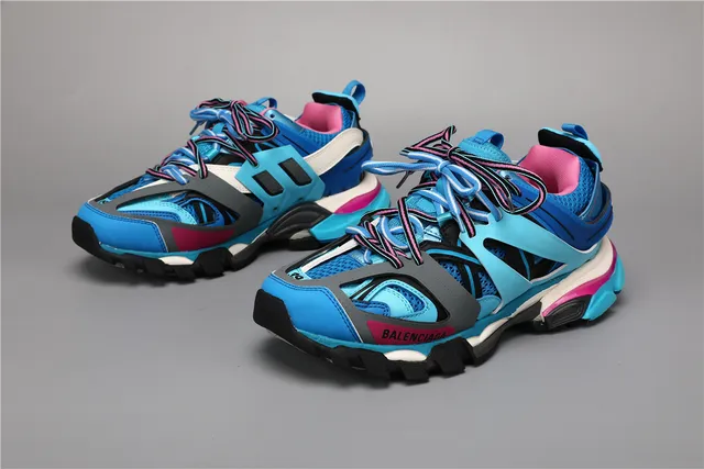 Balenciaga Track Sneaker azul real cian rosa zapatillas con suela gruesa 5