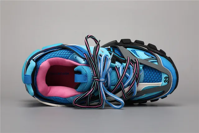 Balenciaga Track Sneaker azul real cian rosa zapatillas con suela gruesa 7
