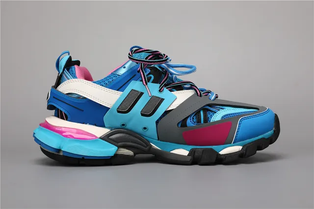 Balenciaga Track Sneaker azul real cian rosa zapatillas con suela gruesa 8