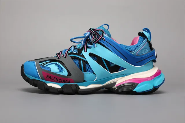Balenciaga Track Sneaker azul real cian rosa zapatillas con suela gruesa 9