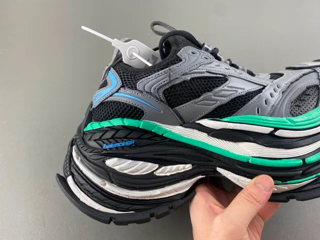 Balenciaga Track Trainer رمادي أسود أخضر حذاء رياضي سميك 3