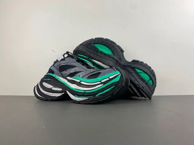 Balenciaga Track Trainer رمادي أسود أخضر حذاء رياضي سميك 12