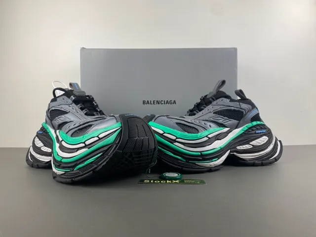 Balenciaga Track Trainer رمادي أسود أخضر حذاء رياضي سميك 13