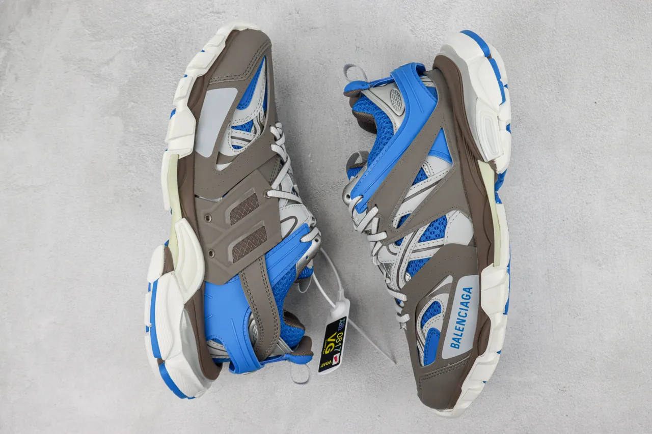 Balenciaga Track Trainer Gray Brown Blue Chunky Sneakers 2
