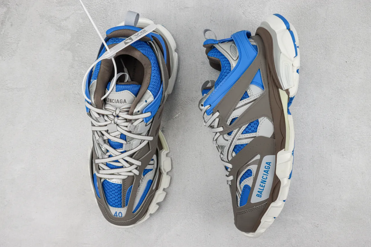 Balenciaga Track Trainer Gray Brown Blue Chunky Sneakers 3