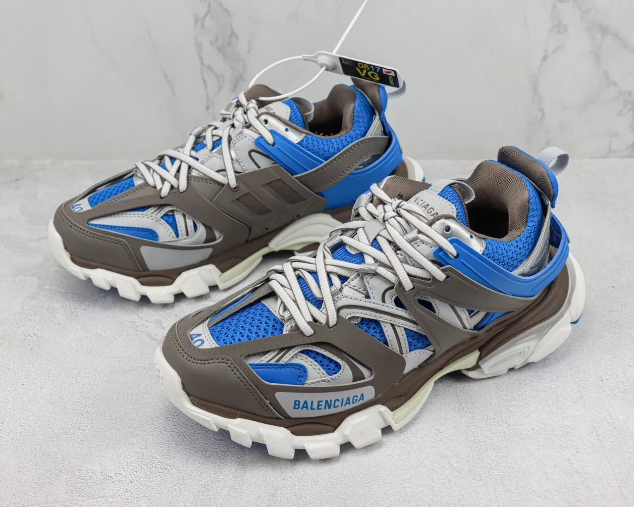 Balenciaga Track Trainer Gray Brown Blue Chunky Sneakers 4
