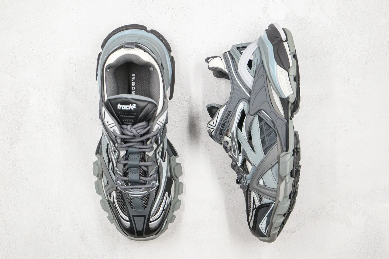 Balenciaga Track Trainer 灰冰蓝厚底运动鞋 7