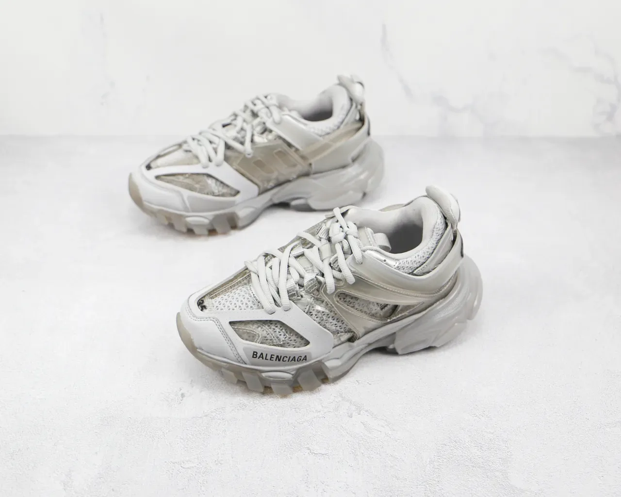 Balenciaga Track Trainer White Gray Transparent Chunky Sneakers 7