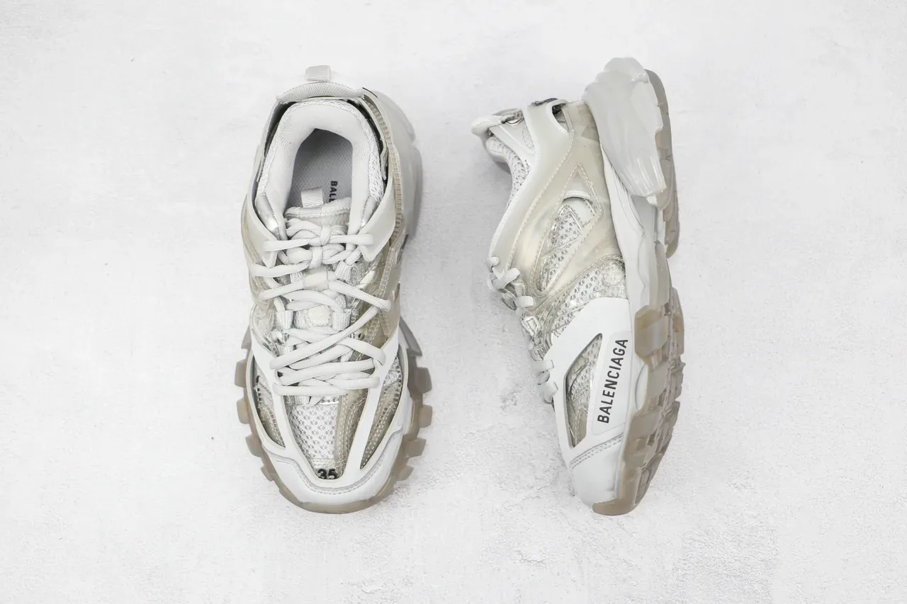 Balenciaga Track Trainer White Gray Transparent Chunky Sneakers 8