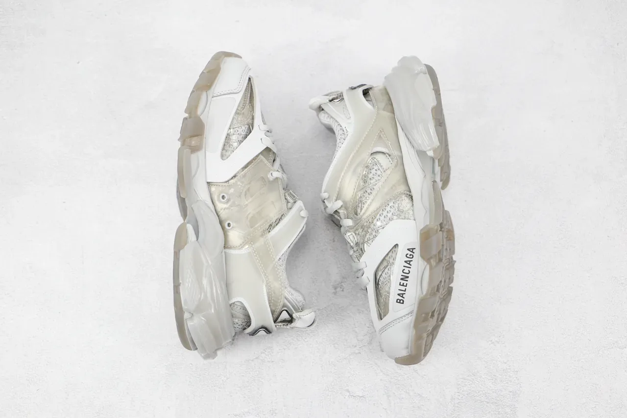 Balenciaga Track Trainer White Gray Transparent Chunky Sneakers 9