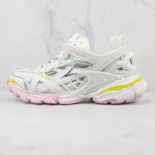 Balenciaga Track Trainer सफेद गुलाबी पीला Chunky Sneakers