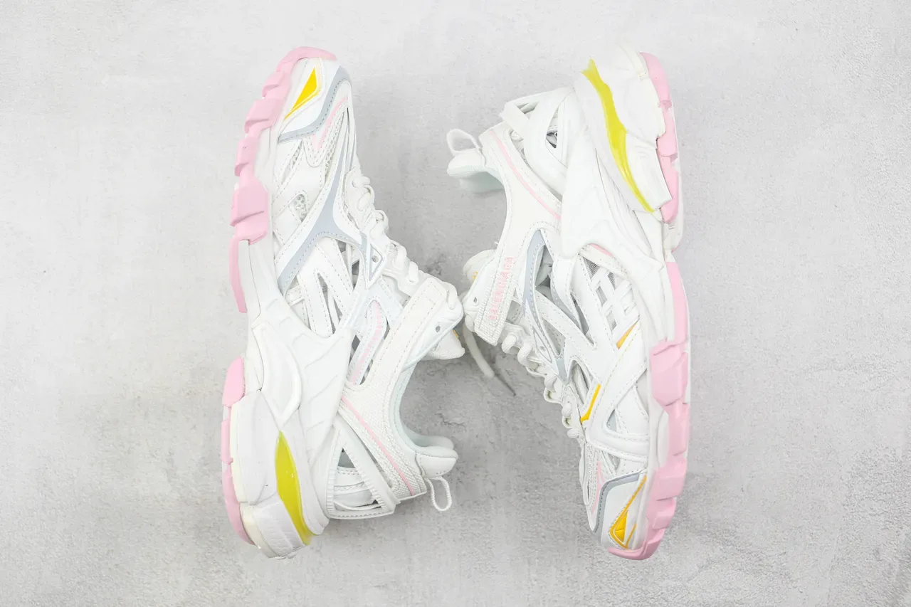 Balenciaga Track Trainer White Pink Yellow Chunky Sneakers 2