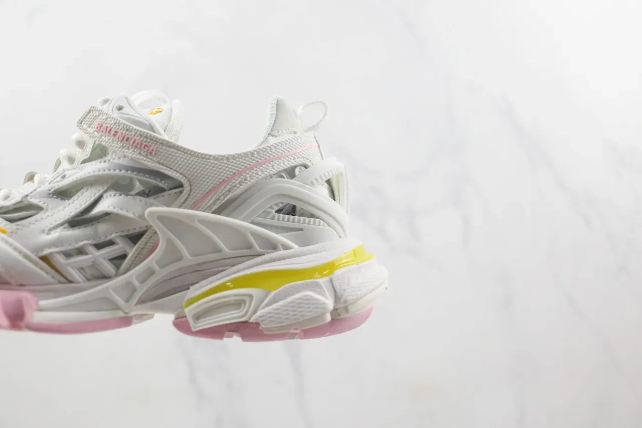 Balenciaga Track Trainer White Pink Yellow Chunky Sneakers 7