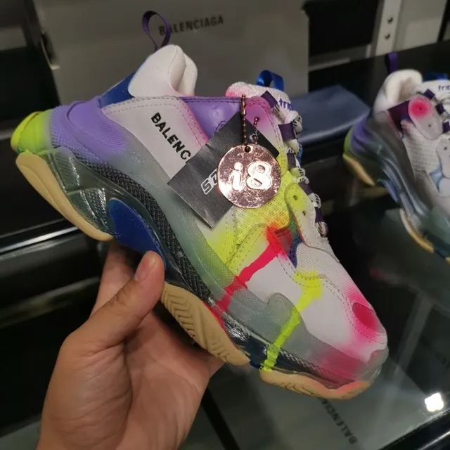 Balenciaga Triple S Baskets chunky multicolores avec drip de peinture 5
