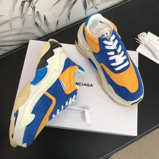 Balenciaga Triple S Runner Blue Orange Cream Chunky Sneakers