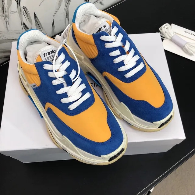 Balenciaga Triple S Runner Blue Orange Cream Chunky Sneakers 2
