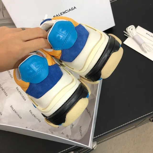 Balenciaga Triple S Runner Blue Orange Cream Chunky Sneakers 4
