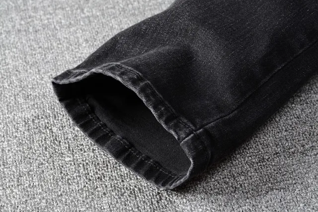 Balmain Pantalon Jean Distressed Noir Style Moto avec Poches à Zipper 10