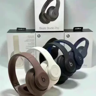 Beats Studio Pro Brown White Slim Headband Oval Earcups Over-ear Headphones