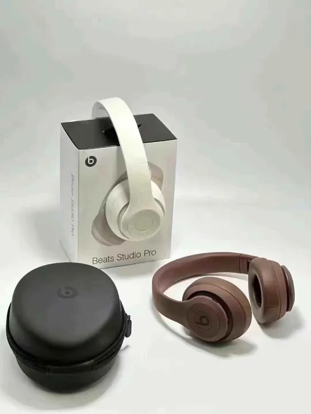 Beats Studio Pro Brown White Slim Headband Oval Earcups Over-ear Headphones 6