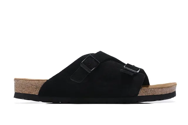 Birkenstock Arizona Sandales Noires en Suède à Double Boucle 6