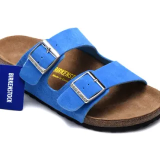 Birkenstock Arizona नीली मखमली आरामदायक सैंडल