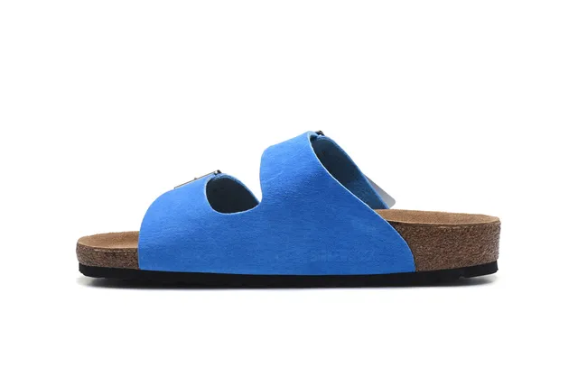 Birkenstock Arizona Sandales Casuales en Cuir Suédé Bleu 4