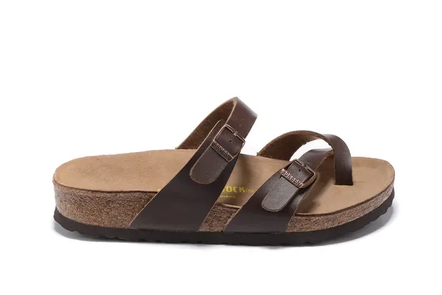 Birkenstock Arizona Sandalias Casuales de Cuero Marrón de Dos Correas 2
