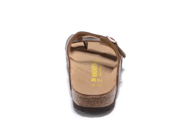 Birkenstock Arizona Sandalias Casuales de Cuero Marrón de Dos Correas 3