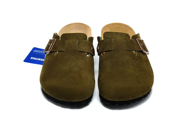 Birkenstock Arizona كلوج أخضر زيتوني سويد 4