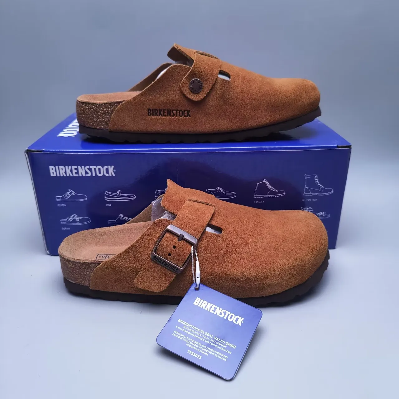 Birkenstock Arizona टैन स्यूड एक पट्टी क्लॉग 7