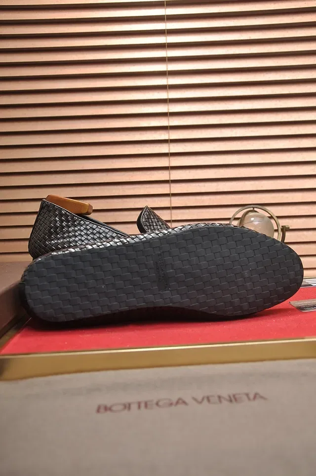 Bottega Veneta Andiamo Marrom Bege Couro Intrecciato Mocassim Slip-On 3