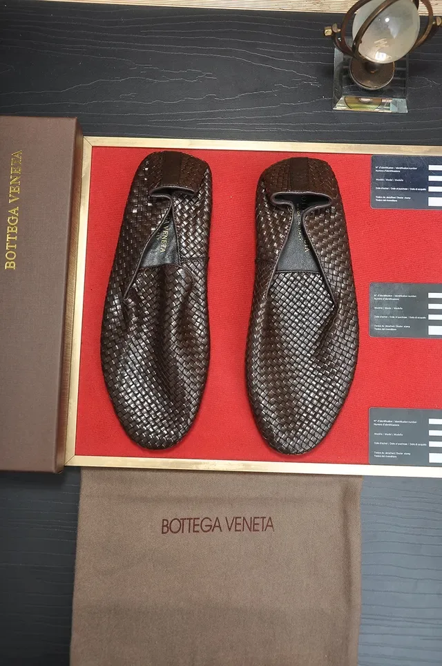 Bottega Veneta Andiamo Marrom Bege Couro Intrecciato Mocassim Slip-On 5