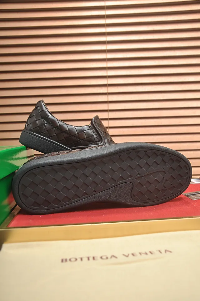 Bottega Veneta Andiamo Woven Brown Loafers 3
