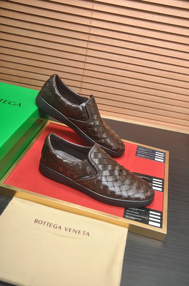 Bottega Veneta Andiamo Woven Brown Loafers 4