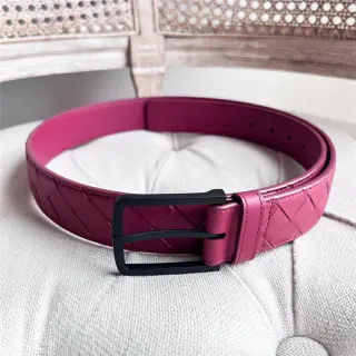 Bottega Veneta Cassette Intrecciato গোলাপি চামড়ার বেল্ট