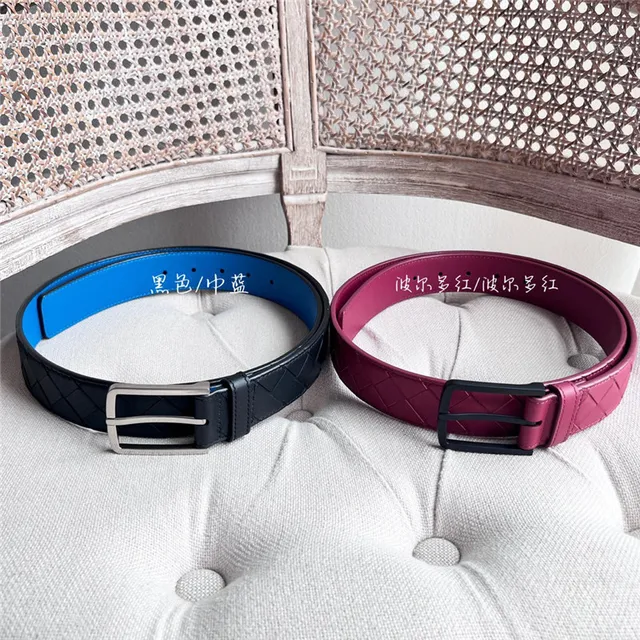 Bottega Veneta Cassette Intrecciato Pink Leather Belt 13