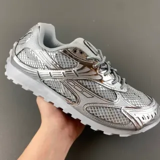 Bottega Veneta Cassette Metallic Silver Mesh Lifestyle Sneakers