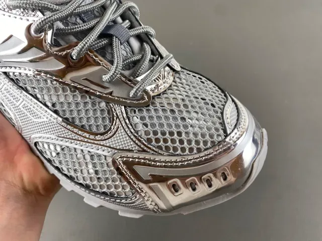 Bottega Veneta Cassette Metallic Silver Mesh Lifestyle Sneakers 2