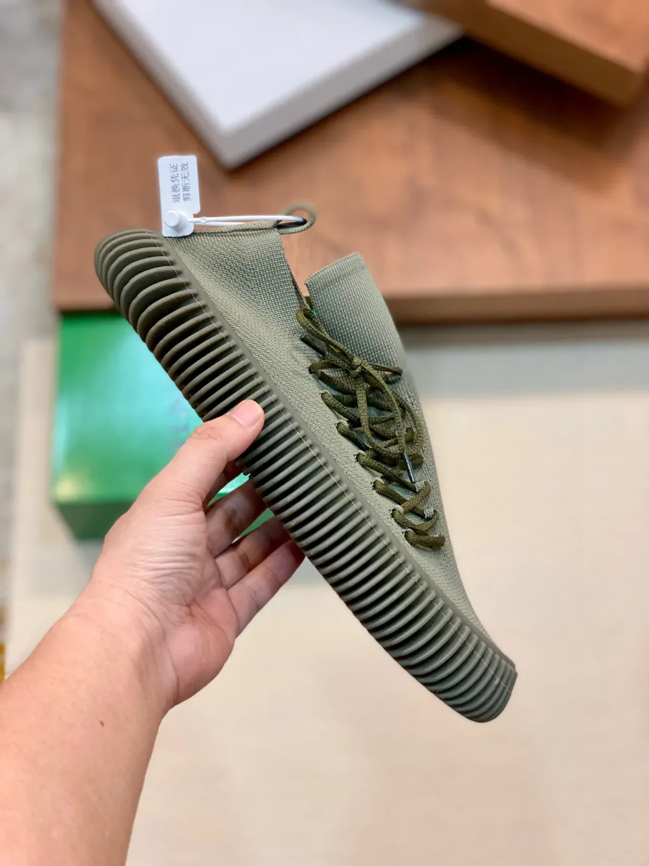Bottega Veneta Speed Trainer Army Green लाइफस्टाइल स्नीकर 7