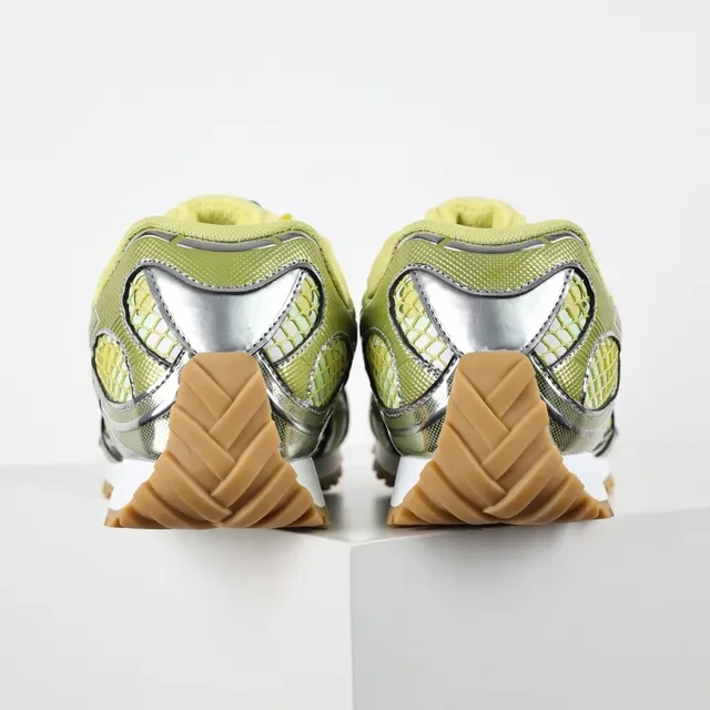 Bottega Veneta Track Trainer حذاء رياضي أسلوب حياة أخضر ليمون فضي 8