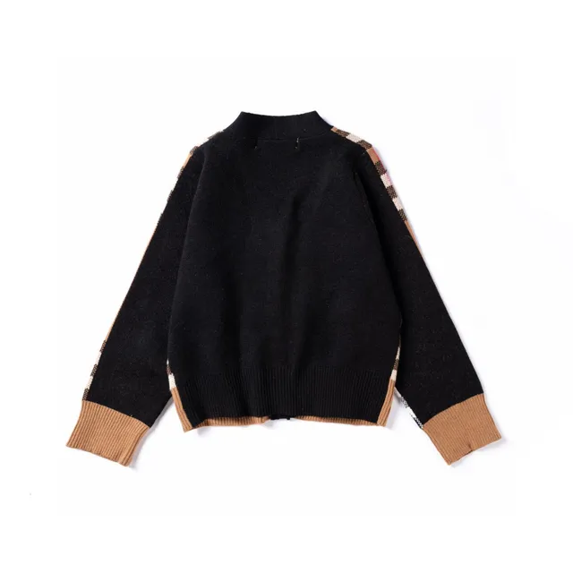 Burberry Motif Classique à Carreaux Beige Noir Fermeture Boutons Devant Cardigan 13