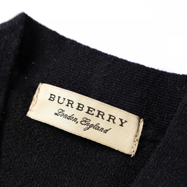 Burberry Motif Classique à Carreaux Beige Noir Fermeture Boutons Devant Cardigan 19