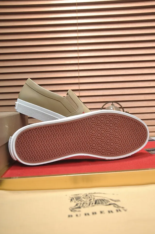 Burberry Knight Beige White Slip-On Striped Panel Lifestyle Sneakers 2