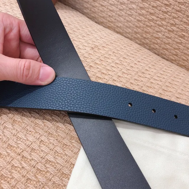 Burberry Knight Reversible Navy Leather Belt 6
