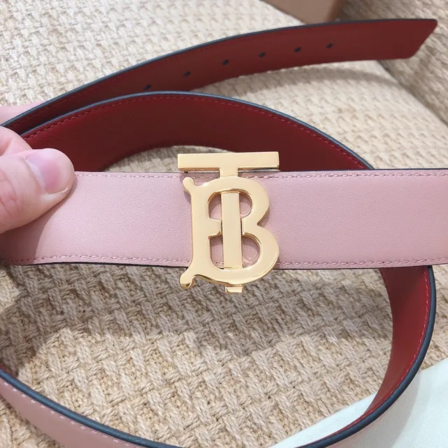 Burberry Knight réversible rose et rouge ceinture en cuir 3