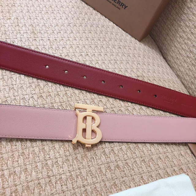 Burberry Knight réversible rose et rouge ceinture en cuir 7